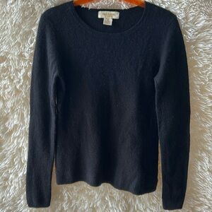 Peck &peck sweater long sleeve m 2 ply 100% cashmere black Sz medium